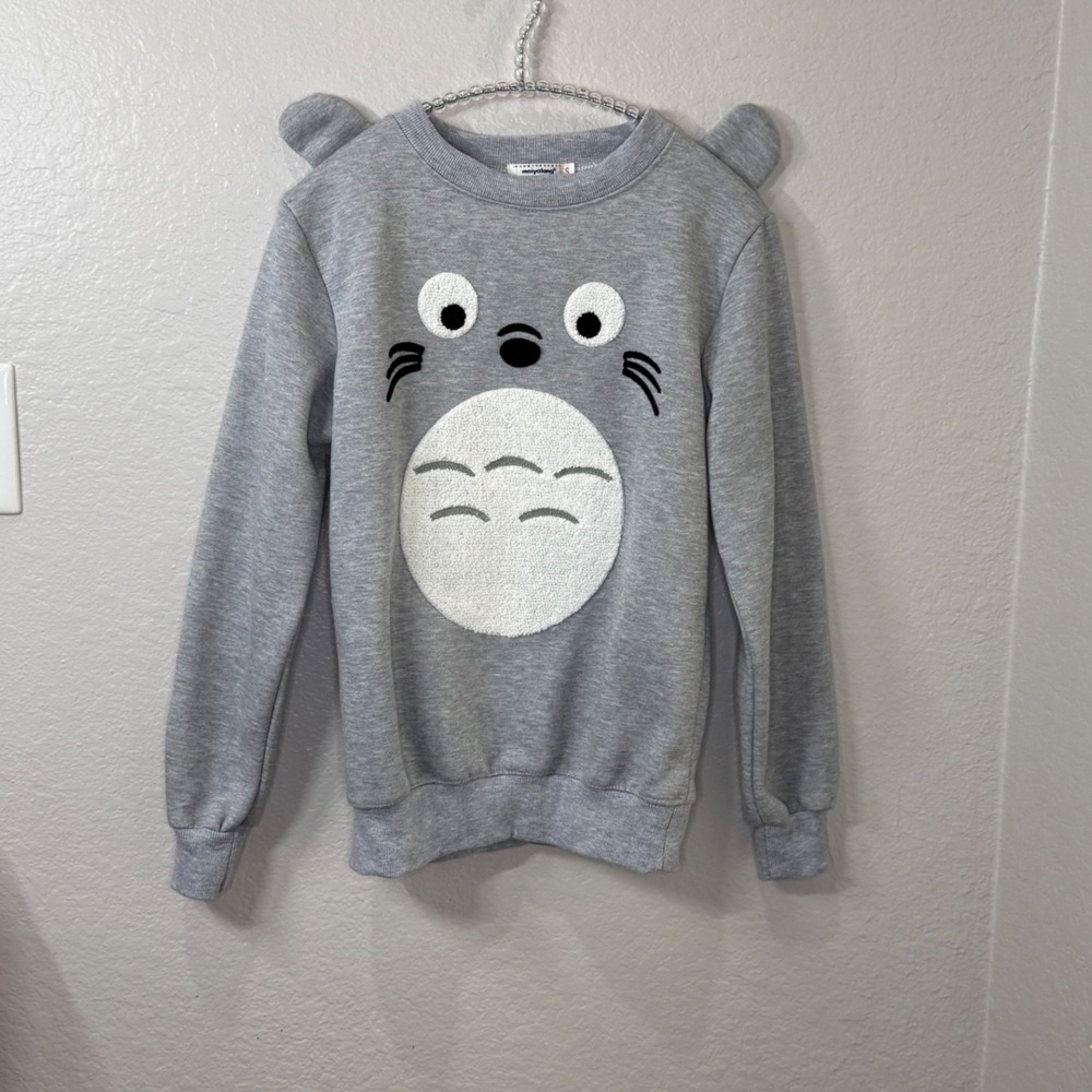 Totoro Studio Ghibli Sweatshirt Gray Anime Kawaii Pullover Size S‎ Cute Pullover